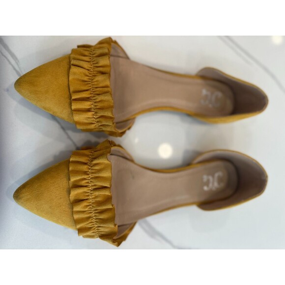 Ruffled Flats Mustard Yellow Suede size 9 boho travel ballerina EU 40 - Picture 14 of 14